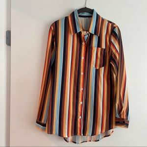 Striped Button Down Blouse